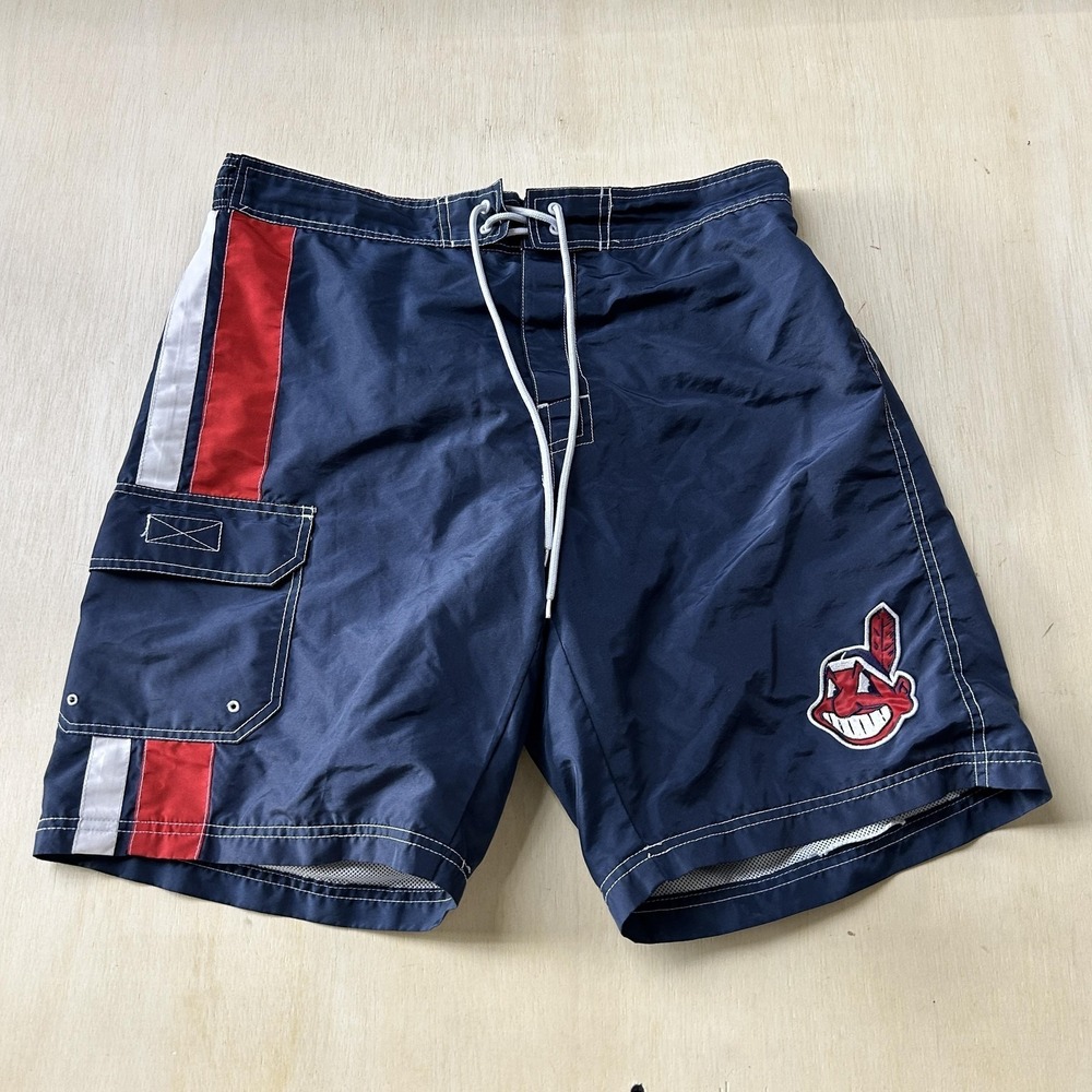 Cleveland Giants Swim Shorts Mens Large Blue MLB Baseball Trunk Cargo Pocket